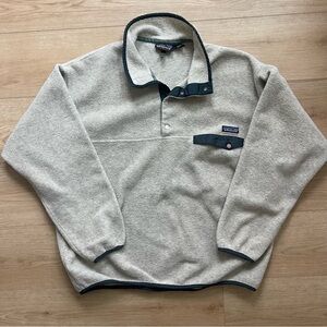 Vintage 90s Patagonia Oatmeal Fleece Synchilla Snap T Fleece Pullover